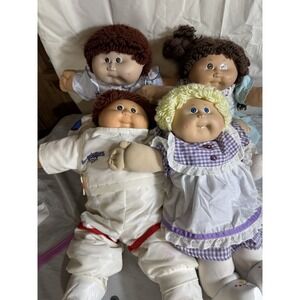 Lot Of 4 Vintage Cabbage Patch Kids Good Condition. 85 And 88. Astronaut Blonde